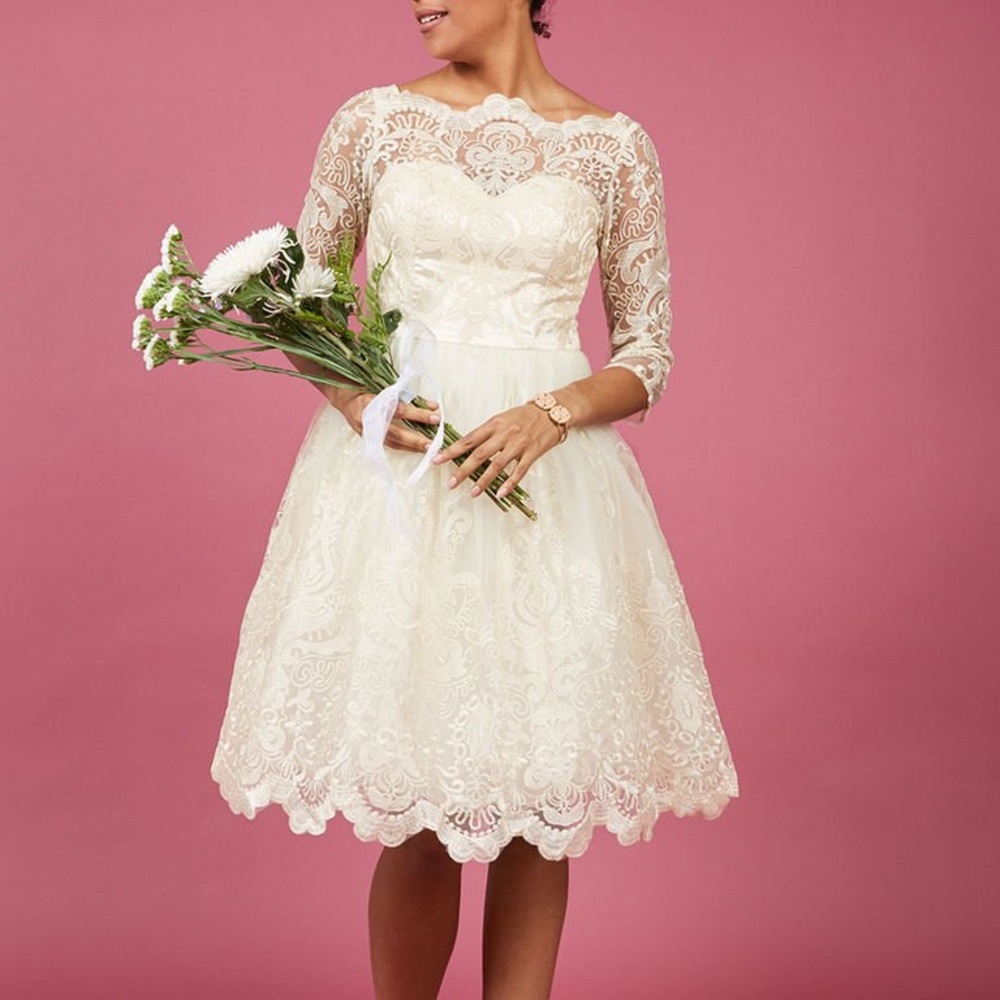 Chi Chi London Gilded Lace Wedding Dress